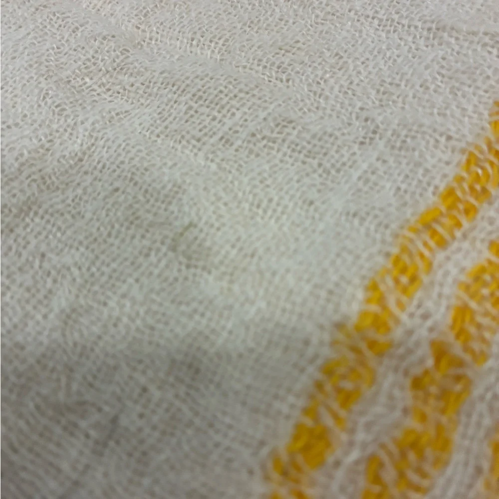 EasterTable Runner Yellow /White Striped Guaze Table Runner 84”X13” Cottage Core